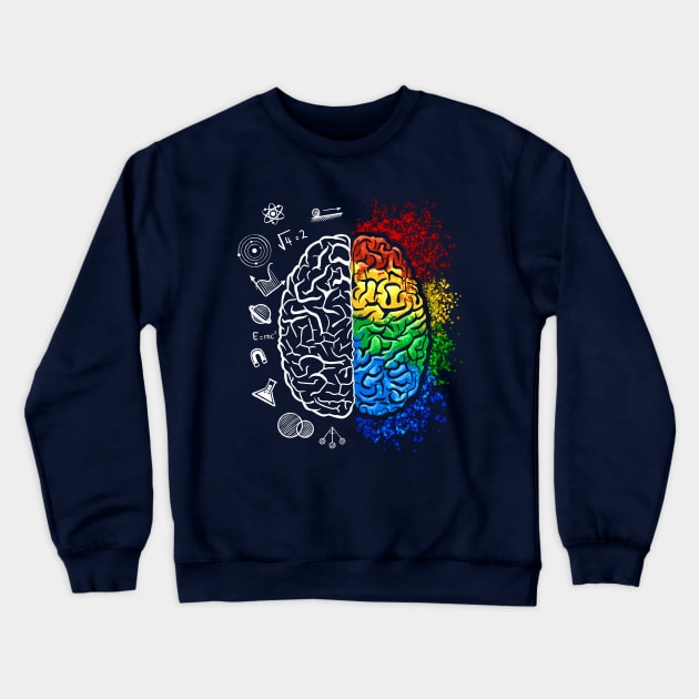 Colorful Brain Physics Math Teacher Science Geek Nerd Gift Crewneck Sweatshirt by basselelkadi